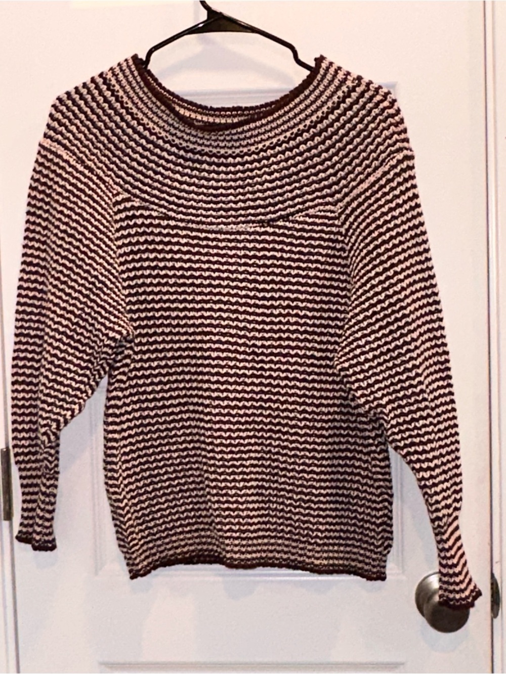 Vintage Clifford & Wills Brown Cream 100% Cotton Knit Sweater S Made USA